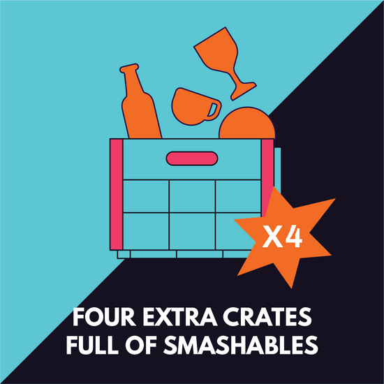 Four extra crates full of smashables - The Smash Room, Melbourne