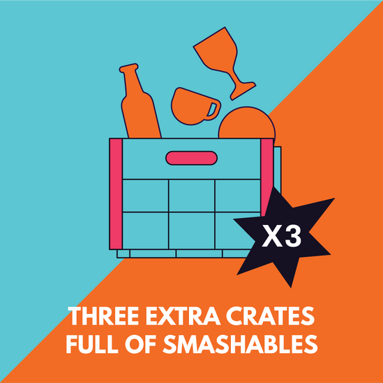 Three extra crates full of smashables - The Smash Room, Melbourne