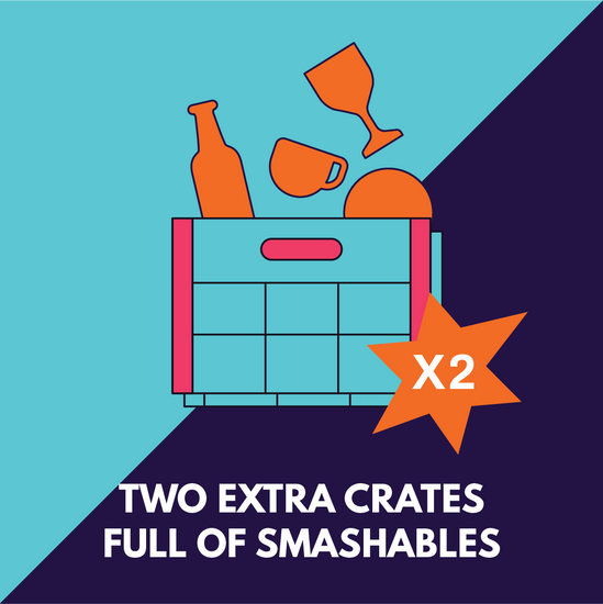 Two extra crates full of smashables - The Smash Room, Melbourne